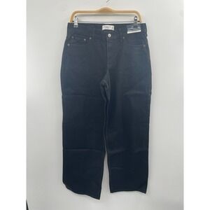 NWT Abercrombie & Fitch Ultra Loose Jeans Womens 28 Black Denim Zip-Fly Classic